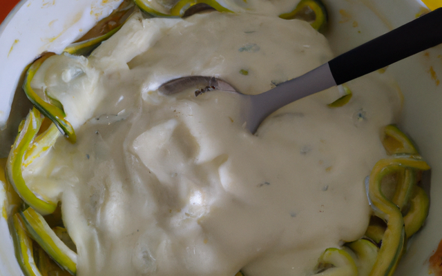Pâtes aux courgettes avec yaourt et crème aigre