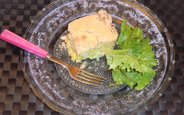 Crumble de poulet aux poireaux et curry