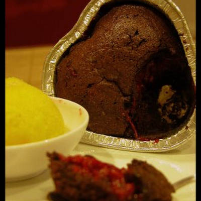 Moelleux au chocolat cœur framboises passion