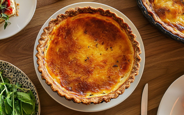 Quiche jambon, fromage et champignons