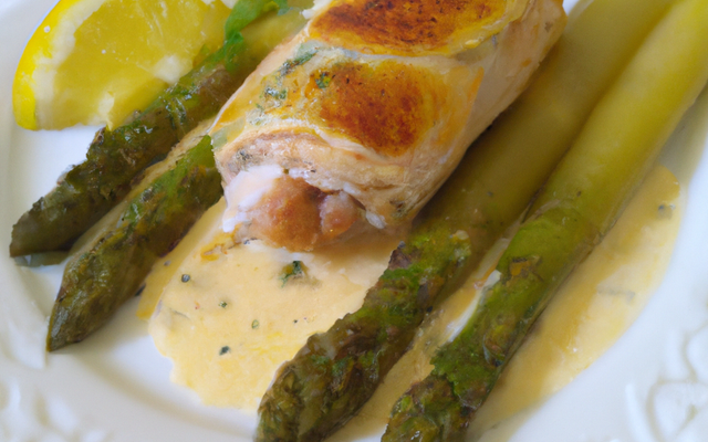 Poulet farci aux asperges