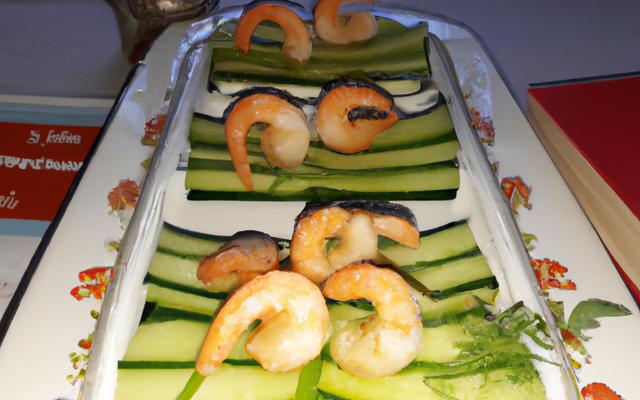 Scampi en couverture de concombre