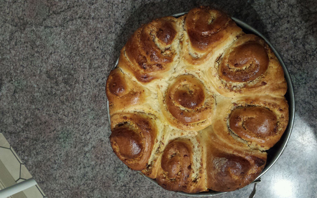 Chinois crème pâtissière et pépites de chocolat