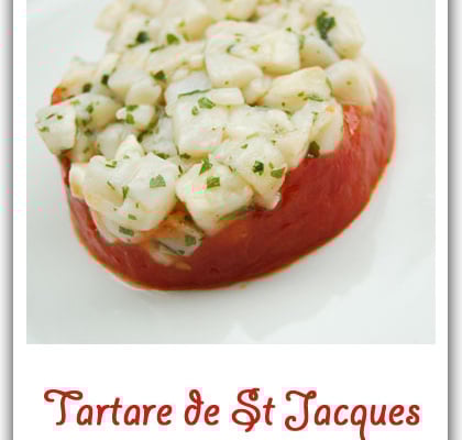 Tartare de St Jacques aux tomates confites