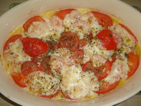 Gratin de tomates et mozzarella