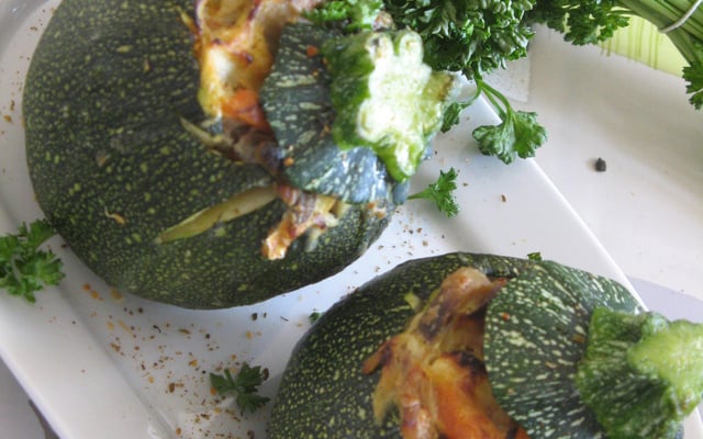 Courgettes farcies aux champignons et fromage frais