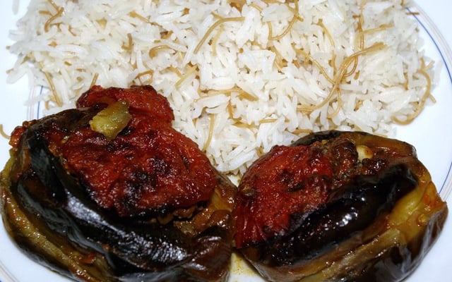 Aubergines au kefta d'agneau