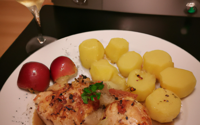 Chapon aux pommes et au champagne