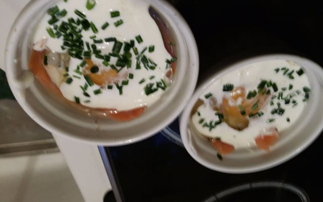 Œufs cocotte au saumon