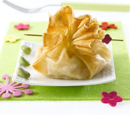 Aumônière de saumon et petits légumes