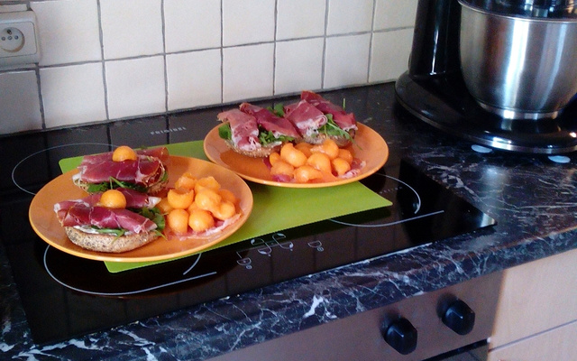 Tartine jambon-cru et melon