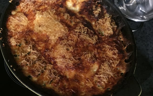 Gratin de pommes de terre, courgette et Neuf Châtel