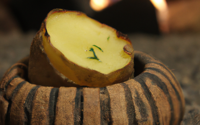 Pomme de terre cuite au feu de bois