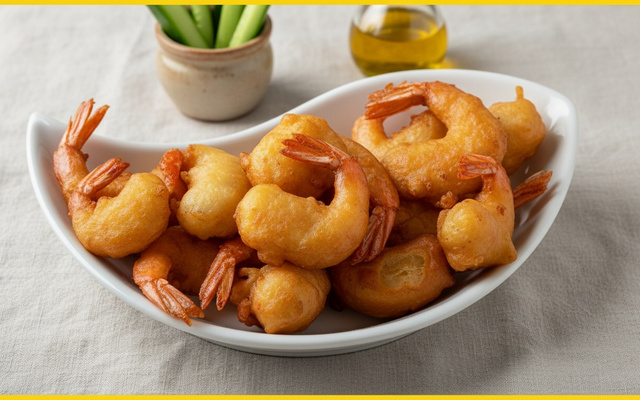 Beignets de crevettes à l'huile d'olive