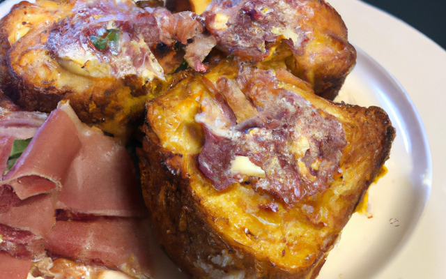 Pain perdu à l'ail rose de Lautrec et jambon de Lacaune