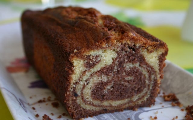 Cake marbré vanille chocolat