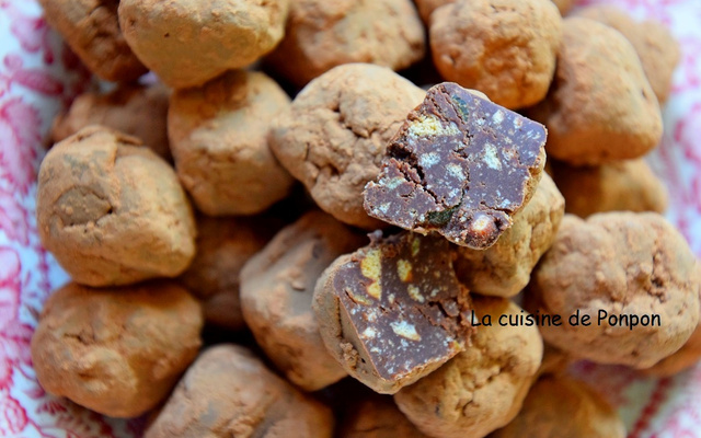 Truffe au chocolat et aux pépites d'abricot
