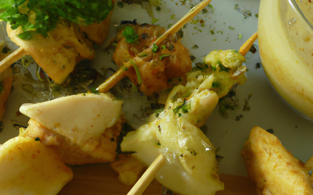 Brochette de lotte et fondue de fenouil