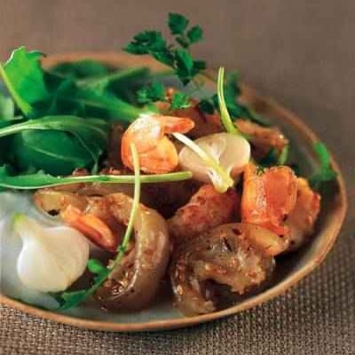 Salade de pied de veau aux langoustines