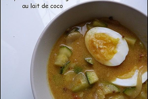 Curry aux fèves, courgettes et lait de coco maison