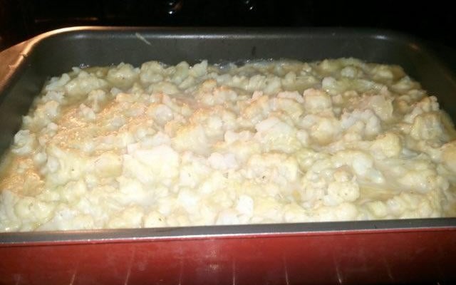 Gratin de choux fleur aux saucisses