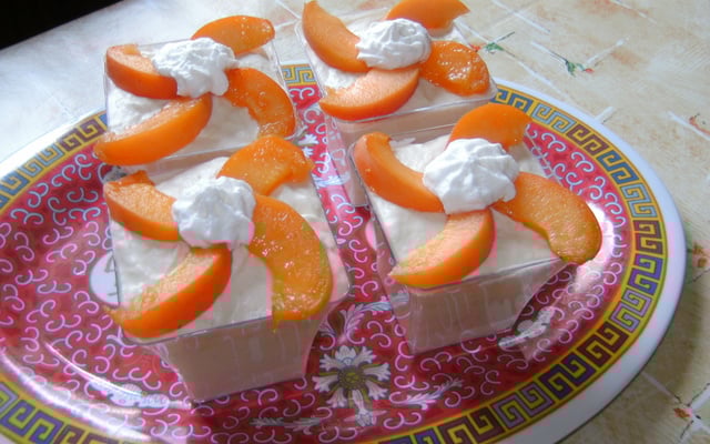 Mousse bavaroise aux pêches