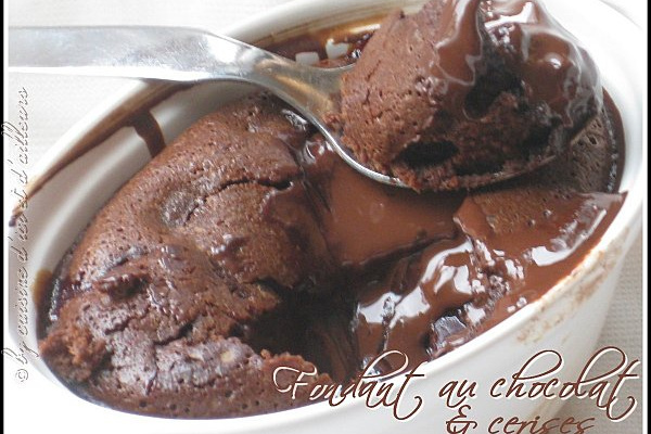 Fondant au chocolat & cerises