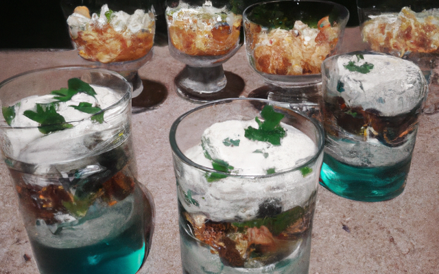 Verrines au boursin et roquefort