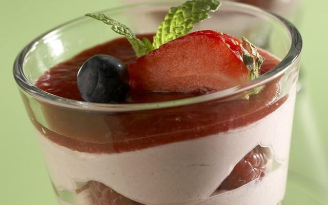 Bavarois avec mon dessert de fraises