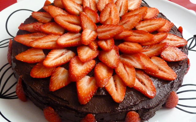 Gâteau tentation chocolat et fraises