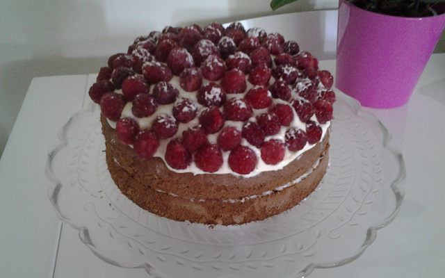 Fondant au chocolat noir et aux framboises