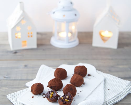 Truffes aux éclats d'orange confites