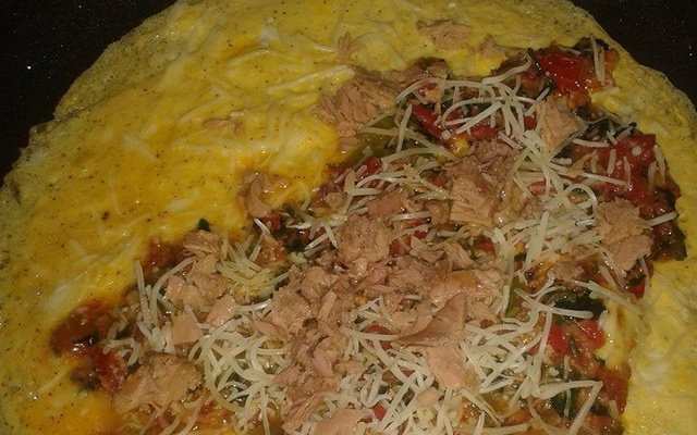 Omelette aux légumes sautés