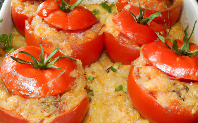 Gratin de riz façon tomates farcies