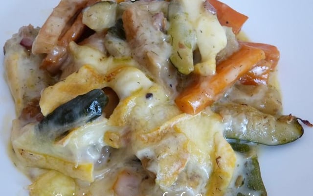 Gratin de légumes au reblochon