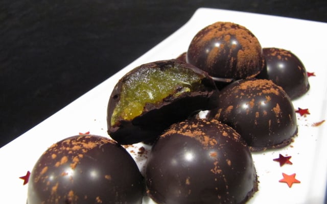 Chocolats maison fourrés à la clémentine