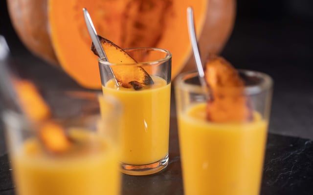 Verrines de velouté de potiron bio du Lot