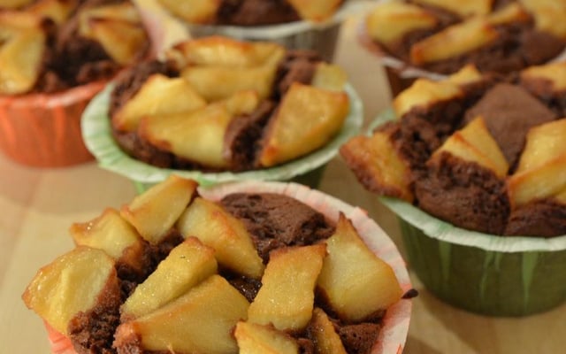 Fondant au chocolat et aux pommes