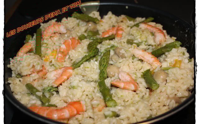 Risotto aux asperges et crevettes