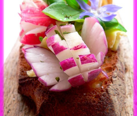 Tartine radis beurre et algues
