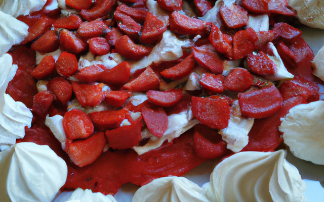 Carpaccio de fraises aux éclats de meringues