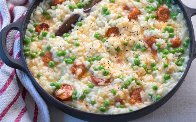 Risotto au chorizo et petits pois au Thermomix