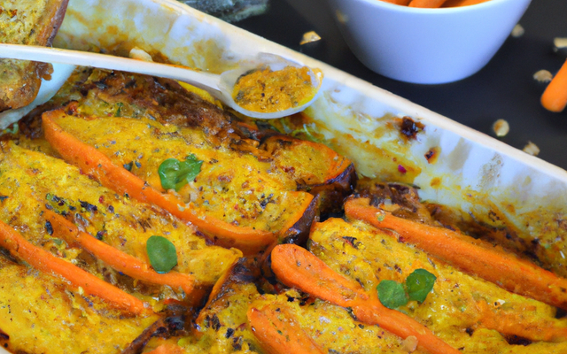 Gratin de carottes au curry et au pain d'épices en petites cocottes