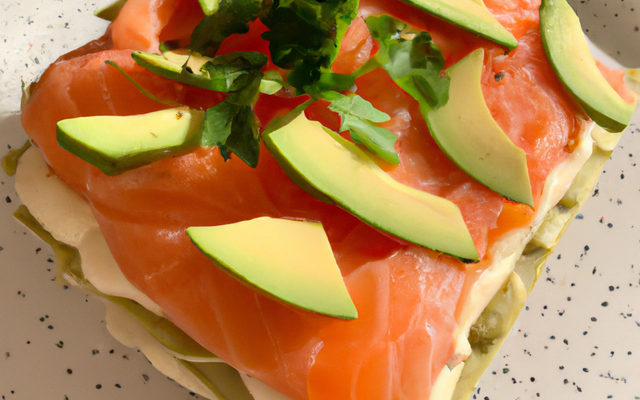 Milles feuilles de saumon à la mousse d avocat