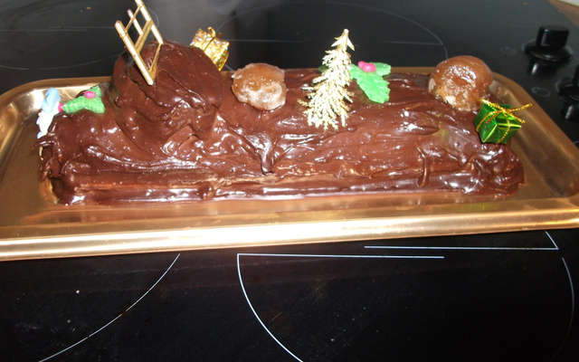 Bûche chocolat marron
