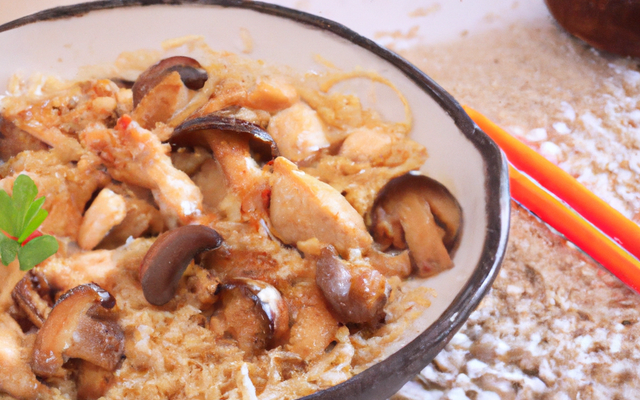 Vermicelles au poulet et champignons