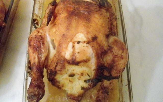 Poulet farci à la semoule parfumée