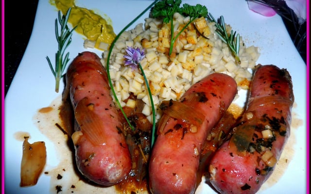 Saucisses de diot et ses crozets