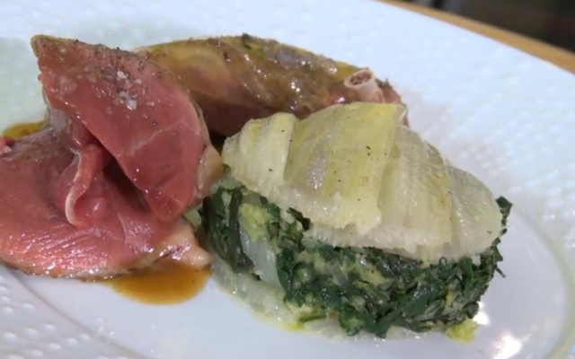 Pigeons fermiers et gratin de blettes au parmesan