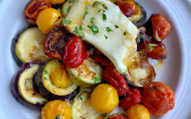 Légumes d'été et mozzarella gratinés
